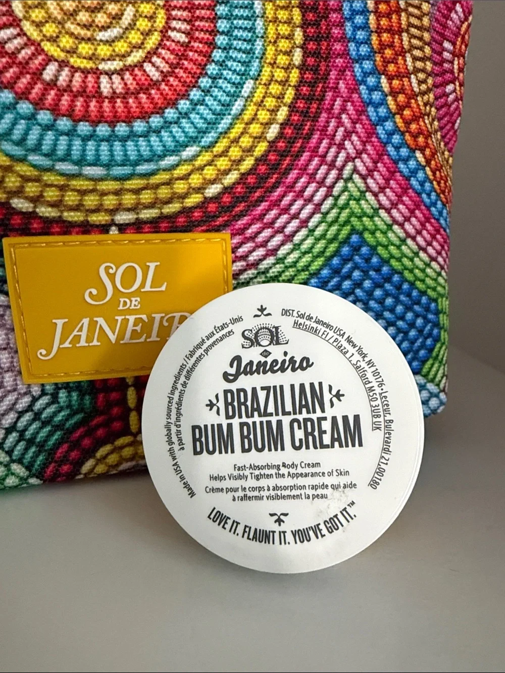 Sol de Janeiro Multicolor Cosmetic Pouch with Travel Brazilkian Bum Bum Cream